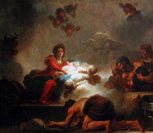 Jean-Honore Fragonard The Adoration of the Shepherds. Germany oil painting art